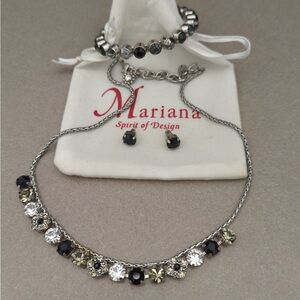 Mariana Black and Silver Necklace Set